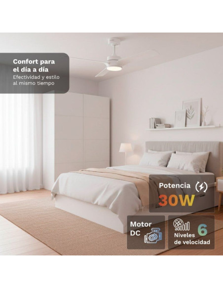 Ventilador de Techo Grunkel SKYEASY52/ 30W/ 3 Aspas 132cm/ 6 Velocidades