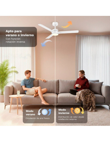 Ventilador de Techo Grunkel SKYEASY52/ 30W/ 3 Aspas 132cm/ 6 Velocidades