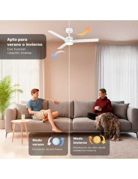 Ventilador de Techo Grunkel SKYEASY47/ 30W/ 3 Aspas 119cm/ 6 Velocidades