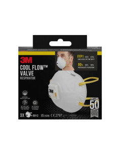 3M Cool Flow Pack de 3 Mascarillas para Particulas FFP1 - Desechable - con Valvula - para Niveles Bajos de Particulas - Color Bl