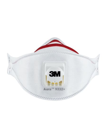 3M Aura Comfort Cool Flow Pack de 2 Mascarillas para Particulas FFP3 - Desechable - con Valvula - para Altos Niveles de Particul