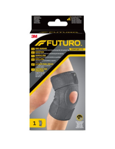 Futuro Comfort Rodillera - Ajustable (27.9 - 55.9cm) - Transpirable - Aisla la Humedad - Elastico - Color Gris Oscuro