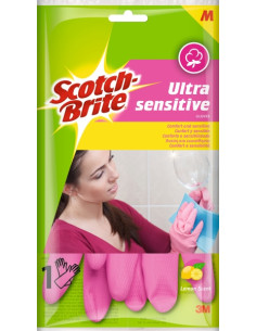 Scotch-Brite Ultra-Sensitive Guantes Multiuso - Talla Mediana - Perfumados - Color Rosa