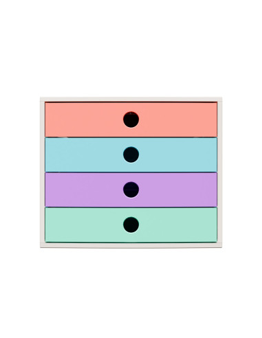 Fichero cajones de sobremesa exacompta filibox candy tidy 4 cajones colores surtidos 348x284x233 mm