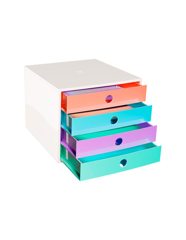 Fichero cajones de sobremesa exacompta filibox candy tidy 4 cajones colores surtidos 348x284x233 mm