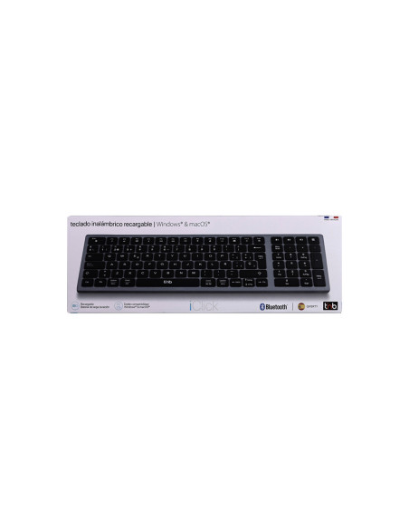 Teclado tnb iclik ultrafino inalambrico color gris