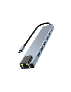 Hub tnb iclik 7 en 1 dual + 4k usb-c color aluminio