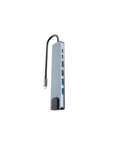 Hub tnb iclik 7 en 1 dual + 4k usb-c color aluminio