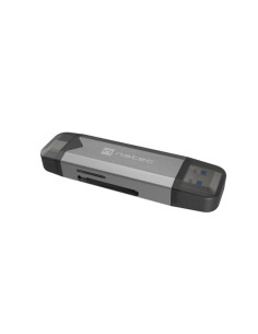 Natec Scarab 3 Lector de Tarjetas - SD,MICRO SD, USB 3.1 GEN 1, USB-A + USB-C - Color Gris