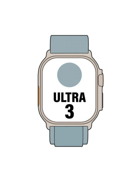 Apple Watch Ultra 3/ GPS/ Cellular/ 49mm/ Caja de Titanio Natural/ Correa Loop Alpine Azul Claro L