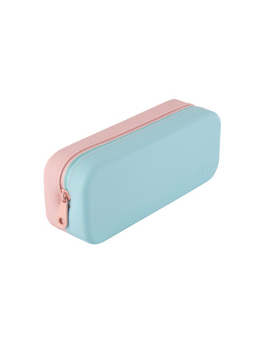 Estuche portatodo apli silicona bicolor expositor de 16 unidades colores surtidos