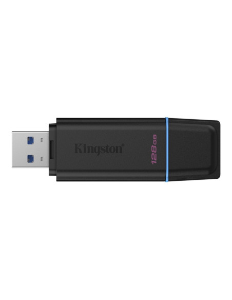 Kingston DataTraveler Exodia Memoria USB 128GB - USB 3.2 Gen 1 - Con Tapa - Enganche para Llavero - Color Negro (Pendrive)