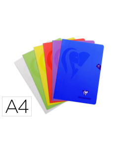 Libreta clairefontaine din a4 48 hojas polipropileno cuadro 4 mm colores surtidos