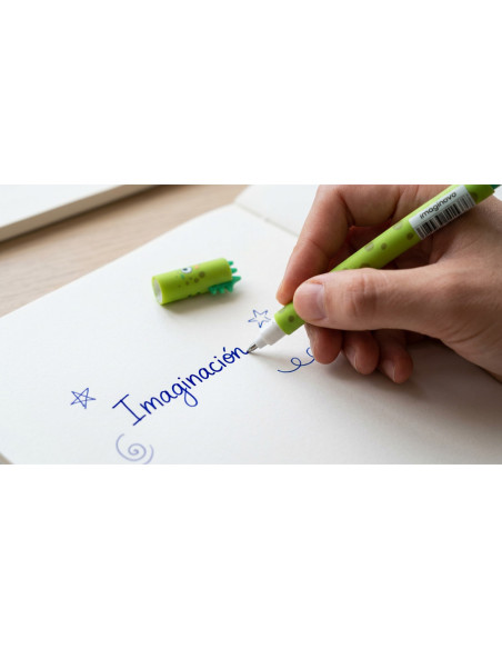 Boligrafo fantasia imaginovo tinta azul termosensible borrable punta 1mm iguana