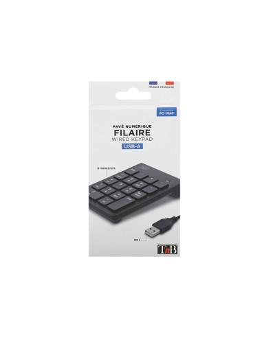 Teclado numerico tnb usb-a con cable color negro