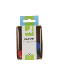 Iman para sujecion q-connect ideal para pizarras magneticas 20 mm colores surtidos caja de 6 unidades 2