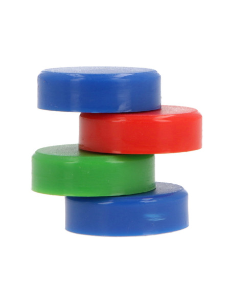 Iman para sujecion q-connect ideal para pizarras magneticas 25 mm colores surtidos caja de 4 unidades