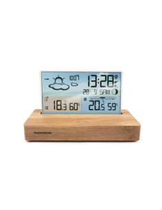 Thomson CT600 Estacion Meteorologica - Reloj Despertador - Color Madera/Blanco