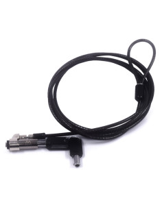 Ewent Cable de Seguridad para Portatiles con Ranura Nano - Candado de Llave - Cable de Acero - Cobertura de Vinilo - 1.8m de Lon