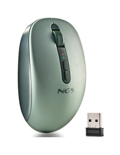 Ratón Ergonómico Inalámbrico NGS Fog Dual FOGDUALGREEN Silencioso/ Hasta 1600 DPI/ Verde