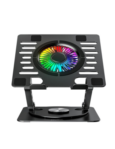 CoolBoox CoolAir RGB Soporte Elevador para Portatil de hasta 17"" - Ajustable en Altura - Rotacion de Base 360 - Ventilador RGB