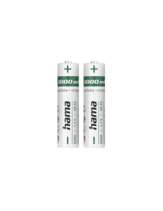 Hama Pack de 2 Pilas Recargables AAA - NiMH - Voltaje 1.2V - 1000mAh - Color Blanco