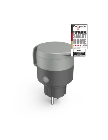 Hama Outdoor Enchufe WLAN Inteligente para Exterior - Potencias hasta 2.300W - WiFi - IP44 - Compatible con Asistente de Voz - C