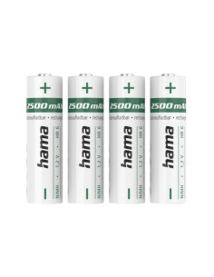 Hama Pack de 2 Pilas Recargables AA - NiMH - Voltaje 1.2V - 2500mAh - Color Blanco