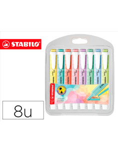 Rotulador stabilo fluorescente fino swing cool pastel estuche de 8 unidades colores surtidos