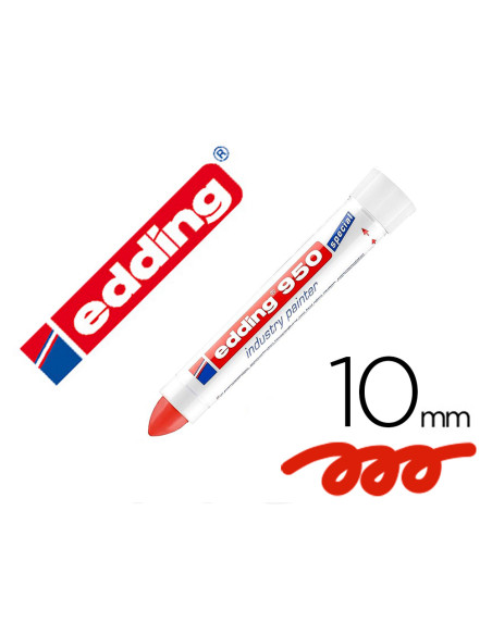Marcador edding permanente 950 pasta opaca rojo punta redonda 10 mm para superficies oxidadas/rugosas
