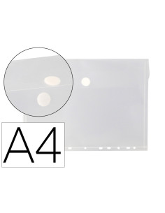 Carpeta liderpapel dossier broche polipropileno a4 cierre de velcro 180 micras 11 taladros transparente
