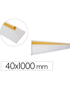 Soporte portaprecios q-connect adhesivo para estanteria etiqueta 40x1000 mm semi-transparente