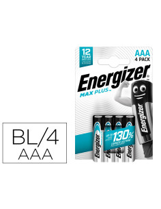 Pila energizer alcalina max plus aaa blister de 4 unidades