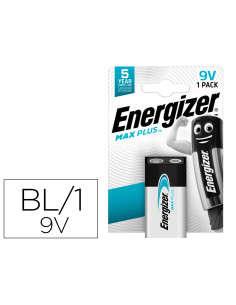 Pila energizer alcalina max plus 9v blister de 1 unidad