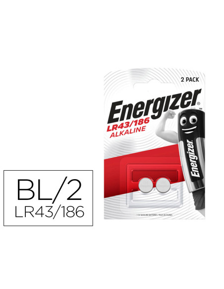 Pila energizer alcalina especialidad lr43 blister de 2 unidades