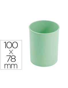 Cubilete portalapices faibo verde pastel opaco plastico diametro 78 mm alto 100 mm