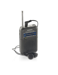 Daewoo DW1008 Radio Portatil AM/FM - Antena Telescopica y Sintonizacion Analogica Precisa - Altavoz Integrado - Salida Auricular