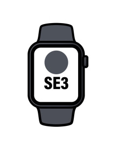 Apple Watch SE3/ GPS/ Cellular/ 44mm/ Caja de Aluminio Medianoche/ Correa Deportiva Medianoche M/L