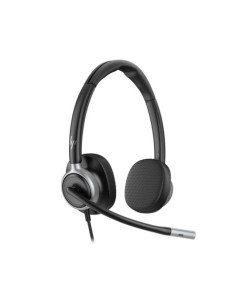 HP Poly Mission 625 Auriculares con Microfono - Almohadillas Polipiel Acolchadas - Controles en Cable