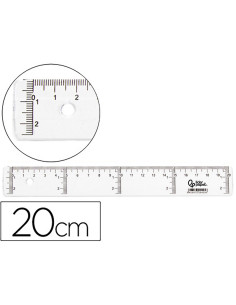 Regla liderpapel plastico cristal 20 cm