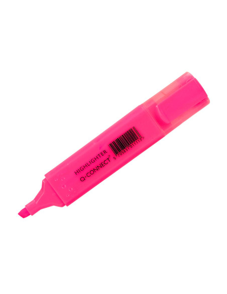 Rotulador q-connect fluorescente rosa punta biselada