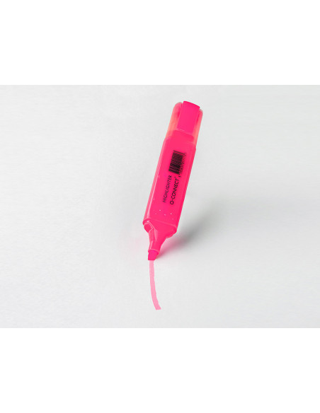 Rotulador q-connect fluorescente rosa punta biselada
