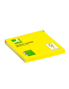 Bloc de notas adhesivas quita y pon q-connect 76x76 mm amarillo neon 80 hojas 2