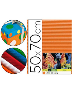 Carton ondulado liderpapel 50 x 70cm 320g/m2 naranja
