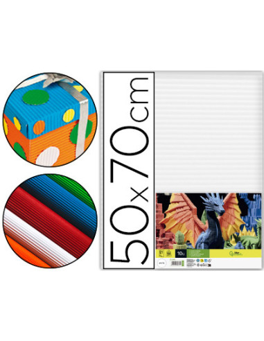 Carton ondulado liderpapel 50 x 70cm 320g/m2 blanco