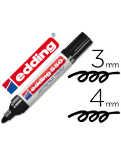 Rotulador edding punta fibra permanente 550 negro n.1 punta redonda recargable