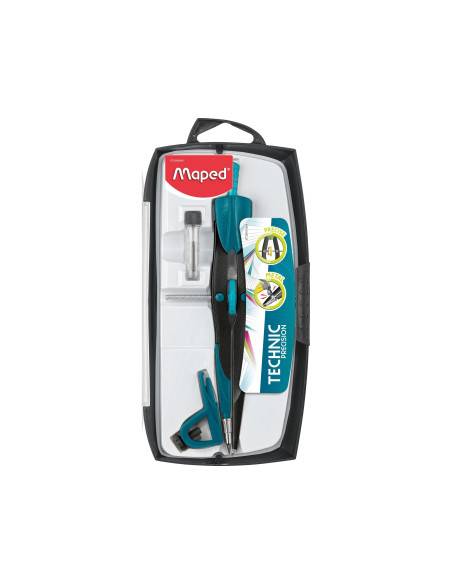 Compas maped 291010 con bigotera abrazadera y estuche de minas