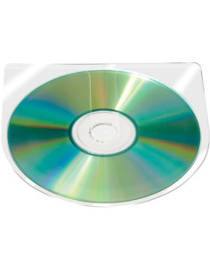 Funda autoadhesiva para cd q-connect sin solapa pack de 10 unidades