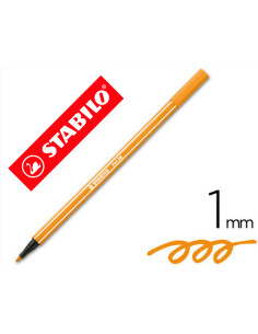 Rotulador stabilo acuarelable pen 68 naranja punta gruesa 1mm
