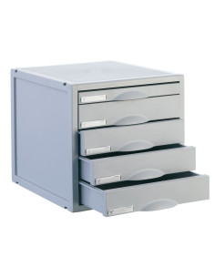 Fichero cajones de sobremesa archisystem 356x316x303 mm 5 cajones color gris 4 de 52mm y 1 de 22mm 2